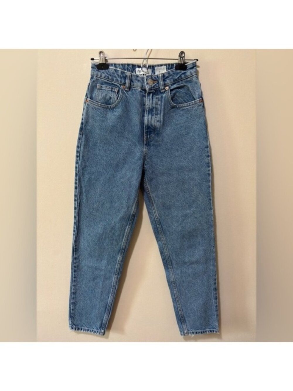 ZARA Join Life High Waisted Mom Jeans Acid Wash Blue Size 4